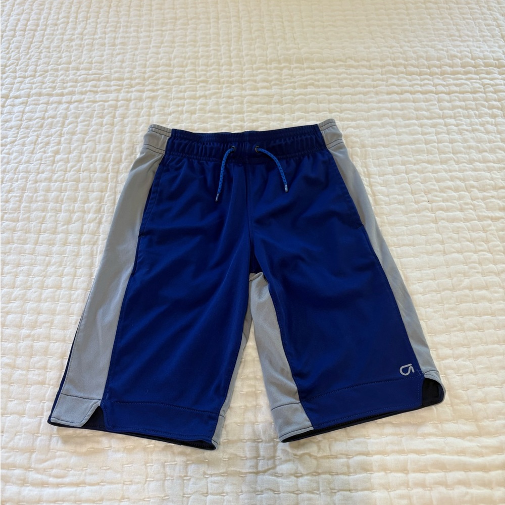 Kids Gap Fit Blue and Gray Athletic Shorts with pockets